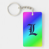 モノグラムレインボー斜ストライプ線 キーホルダー (正面)