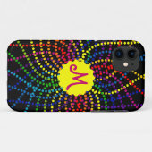 モノグラムレインボー水玉模様フラワーiPhoneケース Case-Mate iPhoneケース (裏面(横))