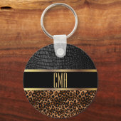 モノグラムレザーとヒョウ柄 キーホルダー (裏面)