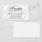 モノグラムレシピ要求ブライダルシャワー エンクロージャーカード (正面/裏面)