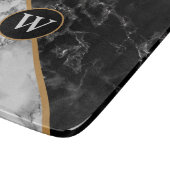 モノグラムレターカッティングボード白黒大理石 カッティングボード (角)