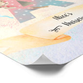 モノグラムレターキュートバニーベビーガール子供部屋 ポスター (角)