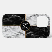 モノグラムレターケース白黒大理石 Case-Mate iPhoneケース (裏面 (横))