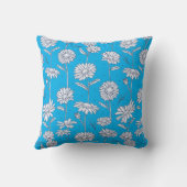 モノグラムレターデイジー花ドードルフローラルパターン クッション (裏面)