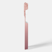 モノグラムレターバラ赤面グリッターiPhoneケース iPhoneケース (左側面)