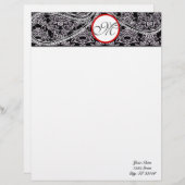 モノグラムレターヘッドブラックアンドグレーペイズリー レターヘッド (正面/裏面)