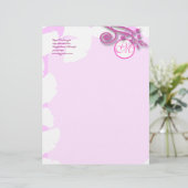 モノグラムレターヘッドラベンダーとラズベリー レターヘッド (スタンド正面)