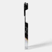 モノグラムレター白黒大理石パーソナライズされた iPhoneケース (左側面)