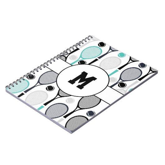 モノグラムレター プレイヤー名 オーダーメイド テニス ノートブック (左側)