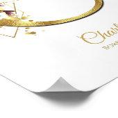 モノグラムレターCゴールドフォイル&ピンクフローラ子供部屋 ポスター (角)