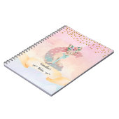 モノグラムレターC ファッション猫ガール デイリーダイアリー ノートブック (左側)