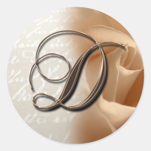 モノグラムレターDウェディングエンベロープシール ラウンドシール (正面)