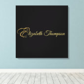 モノグラムレターEホース金ゴールドグリッター キャンバスプリント (インサイチュ (ウッドフロア))