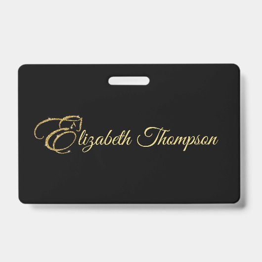 モノグラムレターEホース金ゴールドグリッター バッジ (正面)