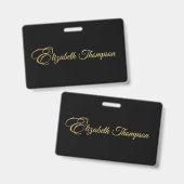 モノグラムレターEホース金ゴールドグリッター バッジ (正面＆裏面)