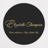 モノグラムレターEホース金ゴールドグリッター ラベル (デザイン2)