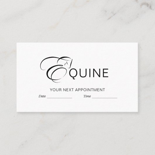 モノグラムレターEホース 予約カード (正面)