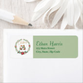 モノグラムレターHクリスマスリース付/サンタクロース ラベル (インサイチュ)