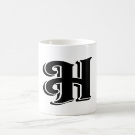 モノグラムレターH名イニシャル コーヒーマグカップ