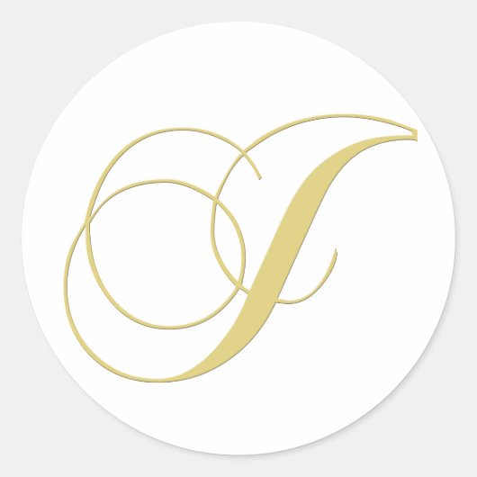 モノグラムレターJゴールデン独身の ラウンドシール (正面)