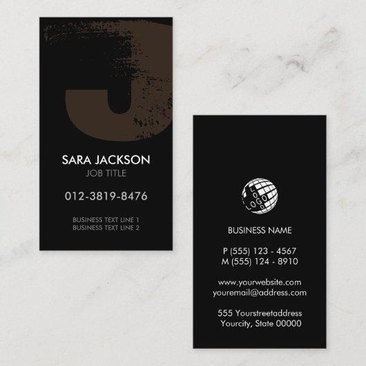 モノグラムレターJ名刺 名刺 (正面/裏面)