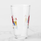 モノグラムレターMエンジェル雪だるまクリスマス タンブラーグラス (左)