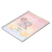 モノグラムレターRかわいい豚ガールデイリー勉強 ノートブック (左側)