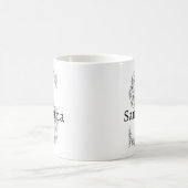 モノグラムレターS白黒植物学フローラ コーヒーマグカップ (中央)