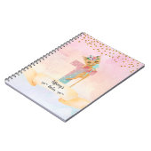 モノグラムレターTキッテンガールホームスクール勉強 ノートブック (左側)