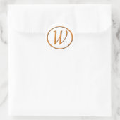 モノグラムレターW木製ルック ラウンドシール (バッグ)