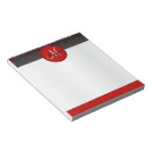 モノグラムレッドとブラック水玉模様 ノートパッド (アングル)