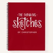 モノグラムレッドアーティストスケッチブック ノートブック (正面)