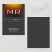 モノグラムレッドイエローグレークリーンな名刺 名刺 (正面/裏面)