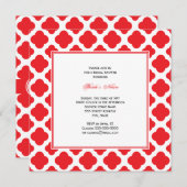 モノグラムレッドクローバーパターンブライダルシャワー 招待状 (正面/裏面)