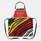 モノグラムレッドグリーンイエローブラック履歴月 エプロン (正面)