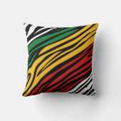 モノグラムレッドグリーンイエローブラック履歴月 クッション (裏面)