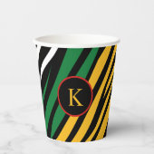 モノグラムレッドグリーンイエローブラック履歴月 紙コップ (正面)