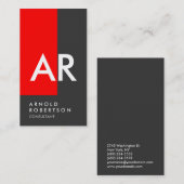 モノグラムレッドグレーコンサルタントの名刺 名刺 (正面/裏面)