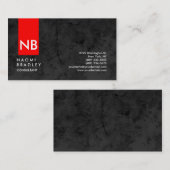 モノグラムレッドグレーパターンコンサルタモダンント 名刺 (正面/裏面)