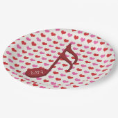 モノグラムレッドセミクォーターブラブロードハート音楽 ペーパープレート (アングル)