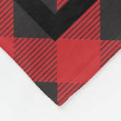 モノグラムレッドブラックバッファロープレイド フリースブランケット (角)