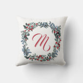 モノグラムレッドブルーベリー水彩リース クッション (裏面)