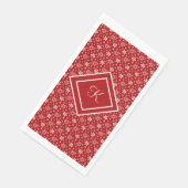 モノグラムレッドホワイトスノーフレーククリスマスホリデー (コーナー)