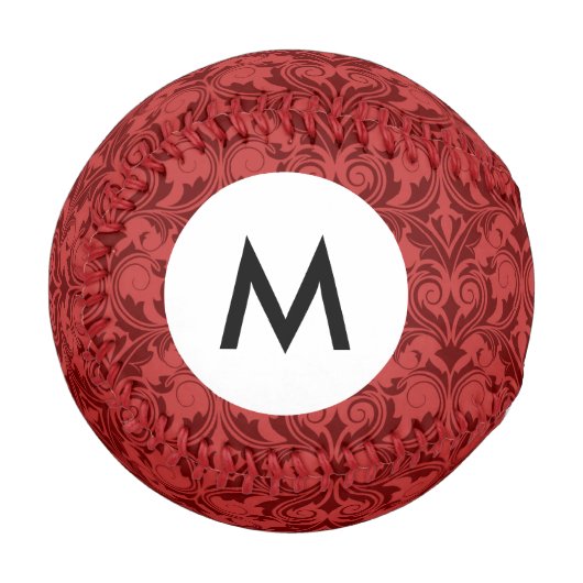 モノグラムレッド壁紙 野球ボール (正面左)