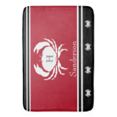 モノグラムレッド白黒カニ航海のキッチンラグ バスマット (正面縦)