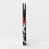 モノグラムレッド白黒ストライプのダマスク Case-Mate iPhoneケース (裏面/左)