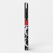 モノグラムレッド白黒ストライプのダマスク Case-Mate iPhoneケース (裏面/左)