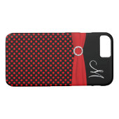 モノグラムレッド白黒水玉模様iPhone 7ケース Case-Mate iPhoneケース (裏面(横))
