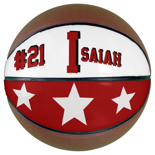 モノグラムレッド&クリーム バスケットボール (正面)