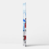 モノグラムレッド&ブルーライトハウスウォーターカラーアート Case-Mate iPhoneケース (裏面 / 右)